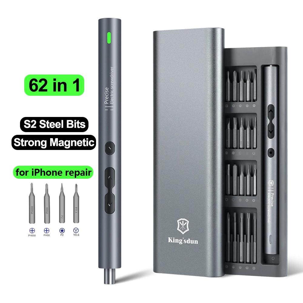 62/6 in1 Precisie Elektrische Schroevendraaier Set Power Tool Kits Oplaadbare Draadloze Mini Kleine Bits voor Xiaomi Mobiele Mob