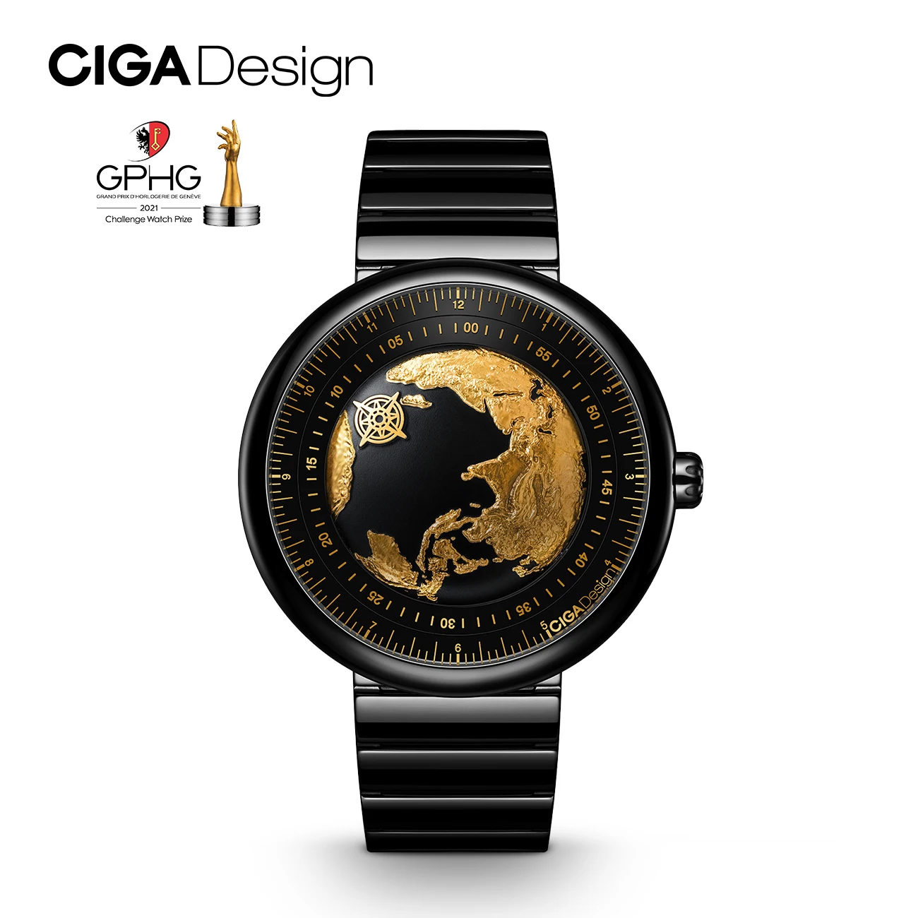CIGA Design Automatic Movement Luxury Watches for Men 2024 U Series Blue Planet Gilding Version