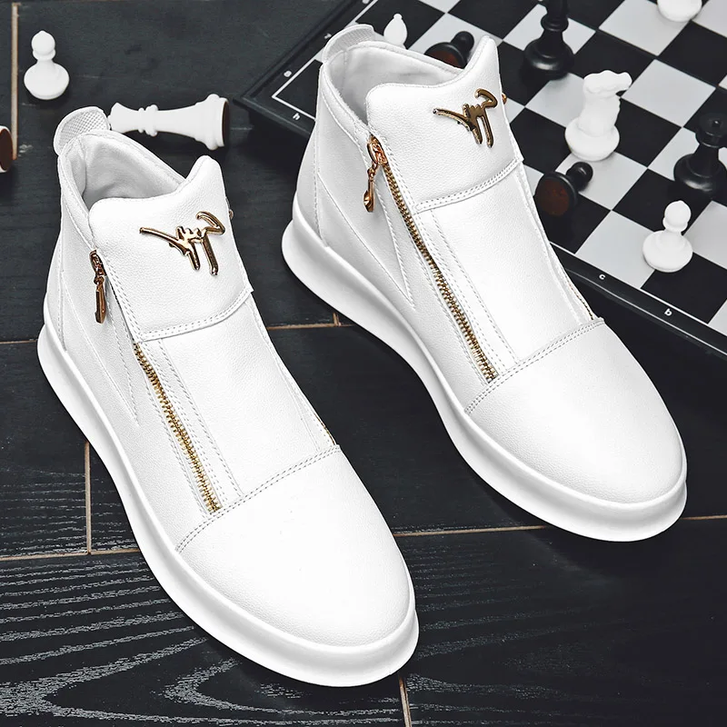 New Zipper Designer Sneakers Men Luxury Platform Shoes Casual High Top Sneakers Men Trendy Shoes
