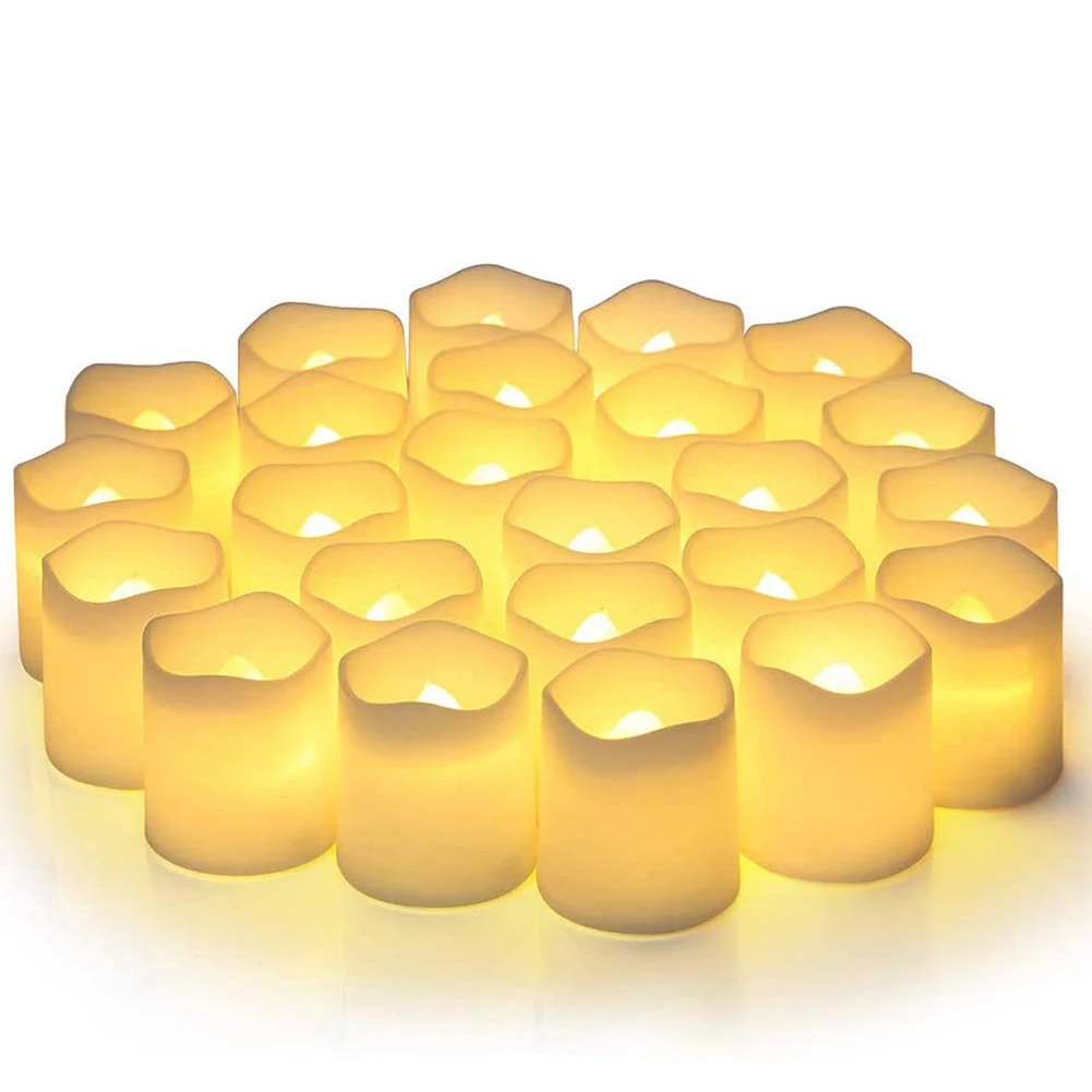 24Pcs/Set Flameless LED Candle Creative wishing Led Tea Light Warm White Flameless Candle Halloween