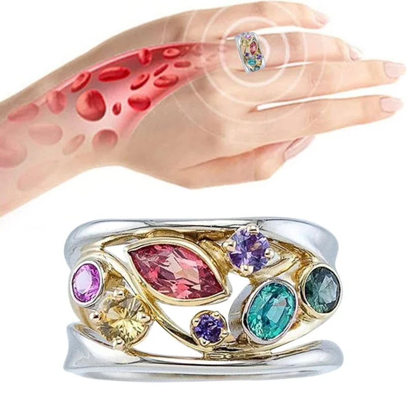 Women Magnetic Therapy Ring Torina Crystal Quartz Ionix Ring Ionix Therapy Quartz Crystal Ring for