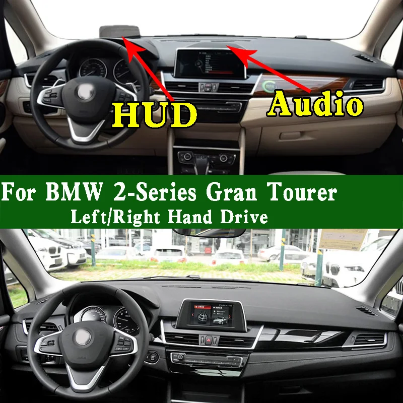 Para bmw 2-series active gran tourer f45 f46 218i 220d dashmat painel de instrumentos capa almofada