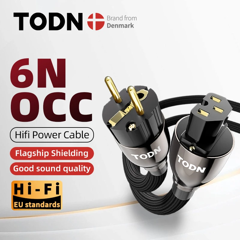 TODN HIFI OCC Stromkabel HiFi High-End-Audiokabel vergoldeter Stecker US Vseries Verbindungsfilter