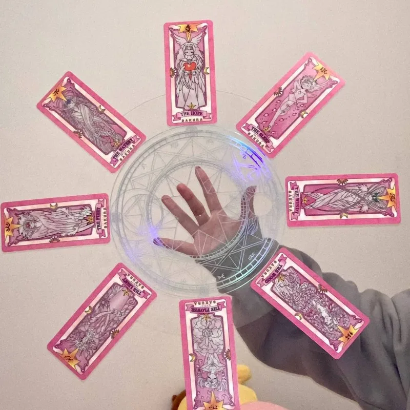 Captor Kinomoto Sakura Anime Card Magic Circle Turntable Tarot Clow Card Cosplay Toy Party Prop