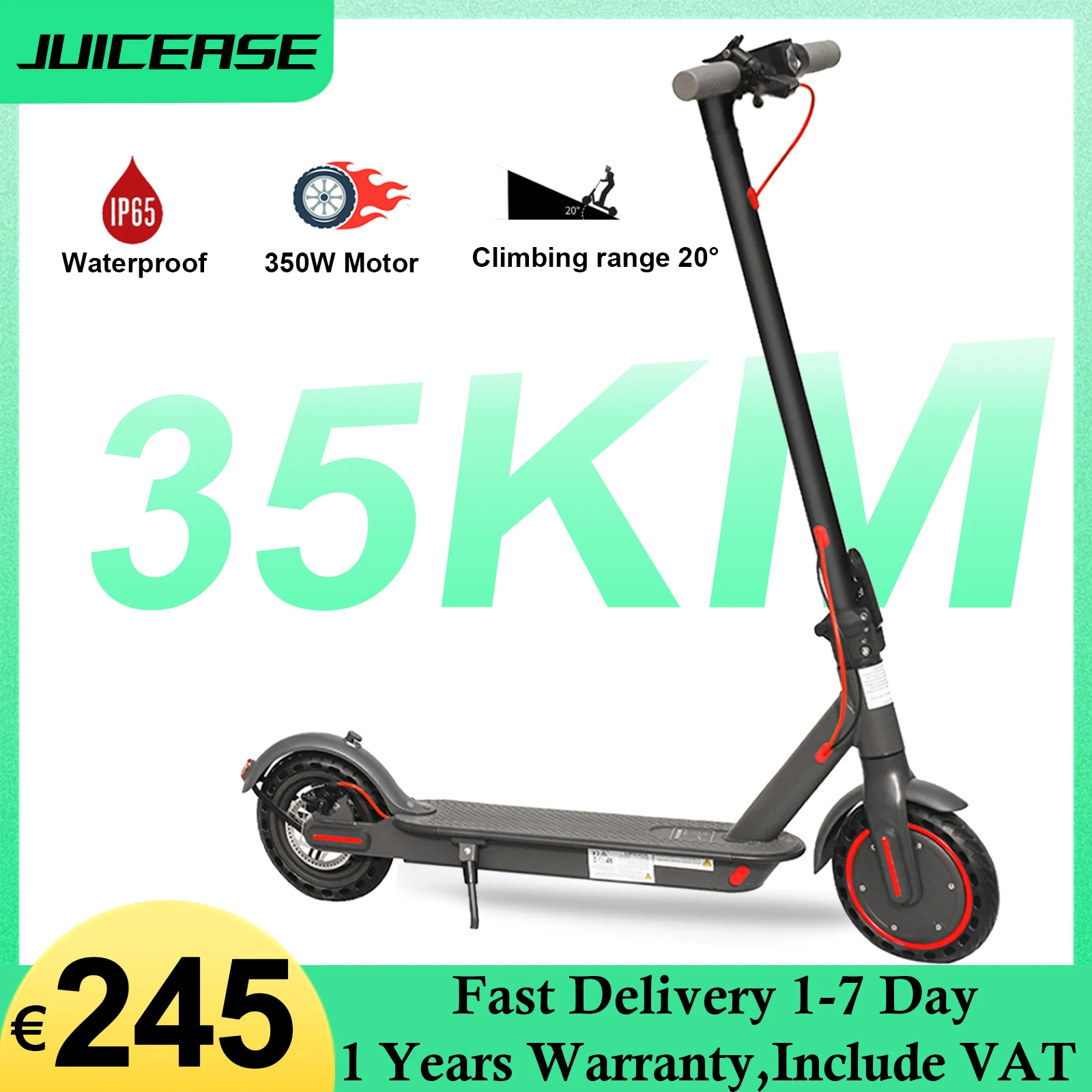 Juicease 35Km Elektrische Scooter 350W Scooter Voor Volwassenen Opvouwbare Mobiliteit Voor Xiaomi M365 Aovopro Es80 Elektrische 