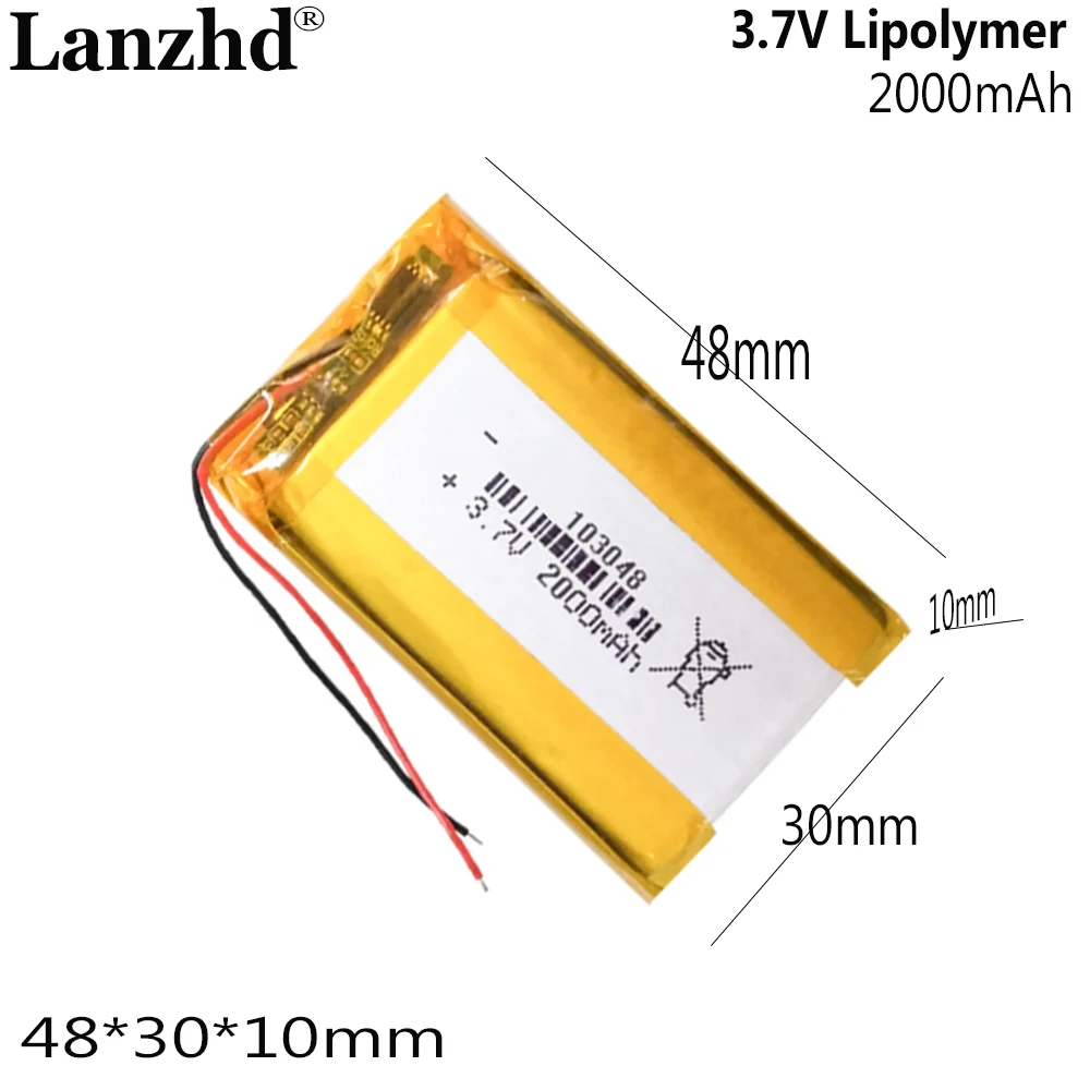 Atíon de ithium atattery 3.7 2000 2000mAh 103048 or ou igprodutos igital tecnologia produtos