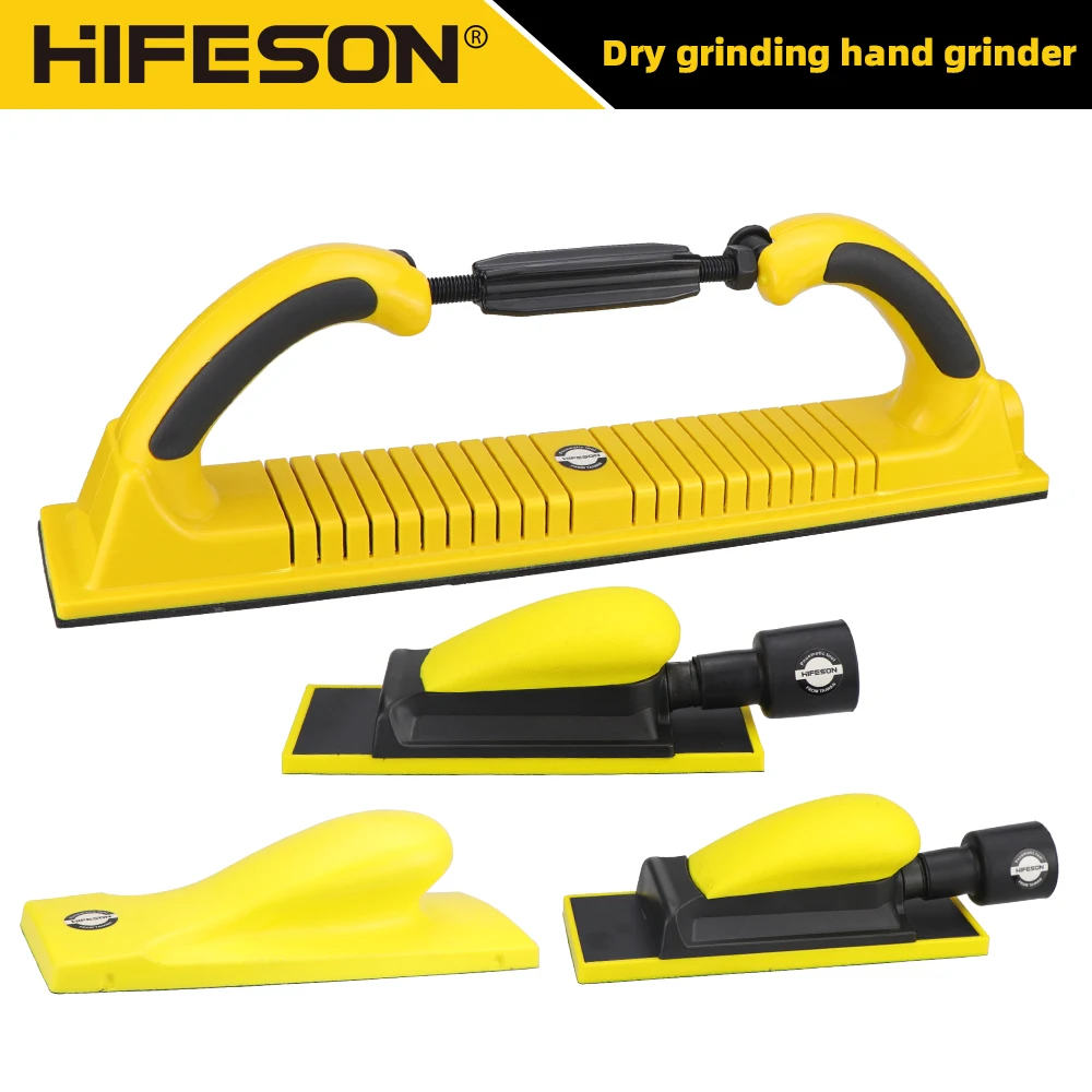 HIFESON Handheld Sander Manual Sandpaper Tool Sanding Block Dust Extraction Hand Polisher Grinding