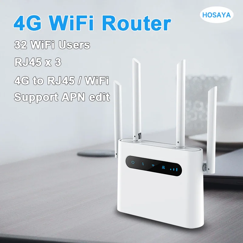 4G-SIM-Karte WLAN-Router 4G LTE CPE 300 m CAT4 32 WLAN-Benutzer RJ45 WAN LAN Indoor-Wireless-Modem