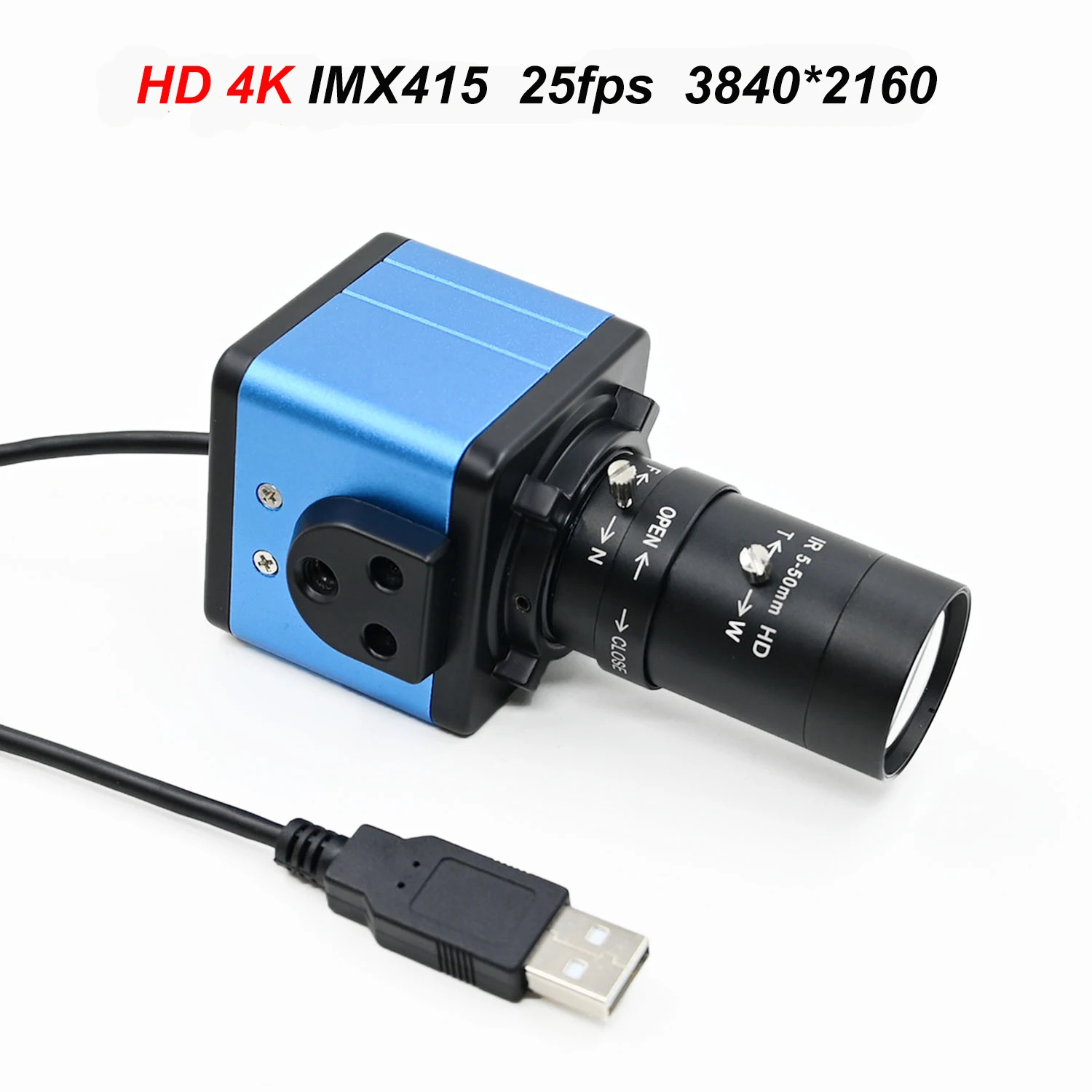 HD 4k USB-Kamera, imx415, 25fps 3840x2160,8 megapixel Webcam mit Gehäuse Installation 5-50mm