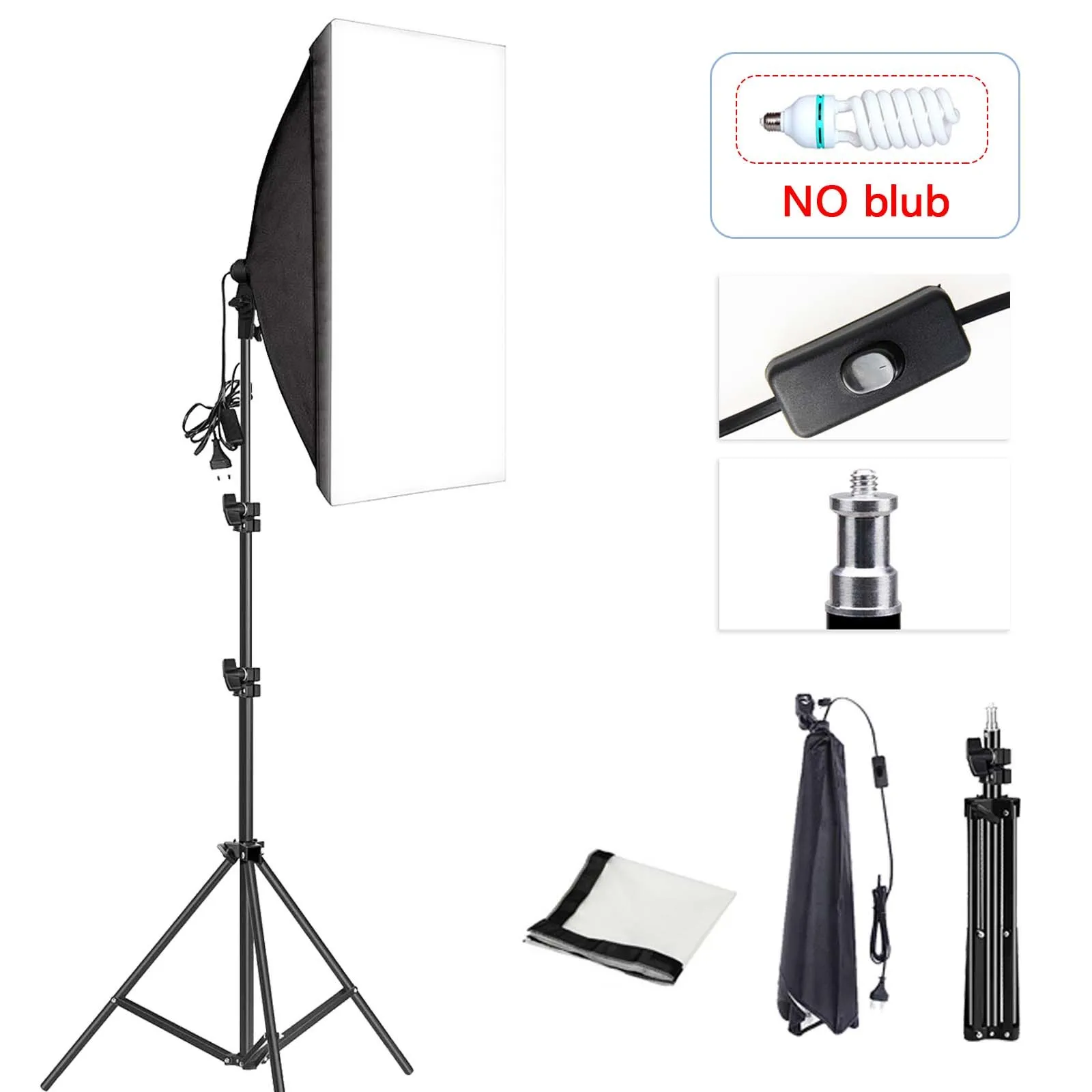 Professional Photography softbox Lighting soft box With Tripod E27 Photographic Bulb Continuous