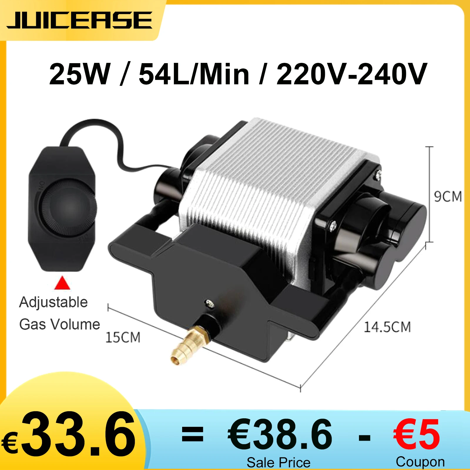 NEJE 25W Luchtcompressor 54L/Min Uitgang Air Assist Pomp Voor CNC Laser Graveermachine Verstelbare Geluidsarme Hout snijgereedsc