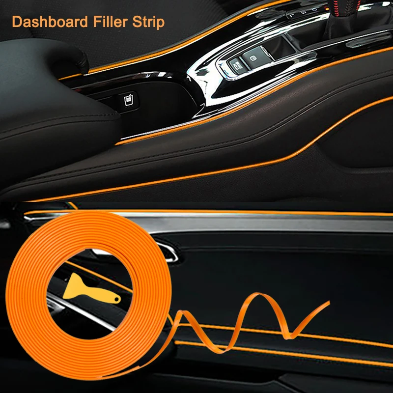 Oranje Auto Decoratie Strip Auto Dashboard Filler Strip Car Center Console Edge Interieur Lijn Strip