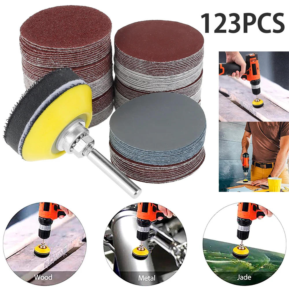 120Pcs 50mm Sandpaper Assortment 60-3000 Grit Sanding Disc Pad Set 2Inch For Drill Grinder Rotary