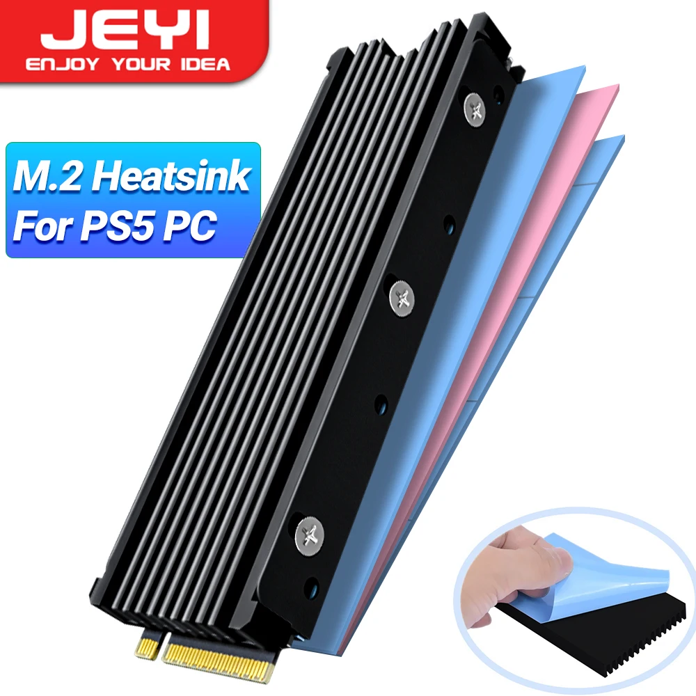 M.2 2280 SSD-koellichaam Ondersteuning PS5 PC, JEYI NVME NGFF 2280 SSD Dubbelzijdige