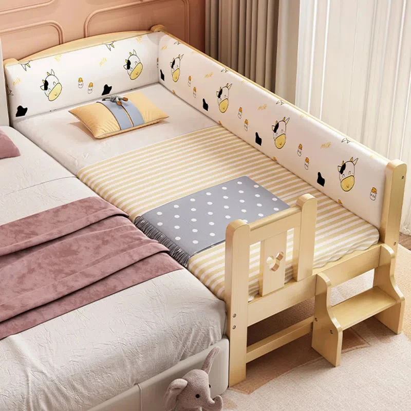 Solid wood can be customized height crib newborn bed Splicing bed Baby bassinet bb baby crib
