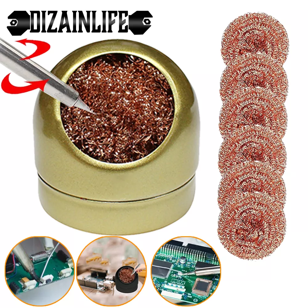 Soldering Iron Tip Cleaner Desoldering Cleaning Ball Welding Soldering Iron Mesh Filter Metal Wire