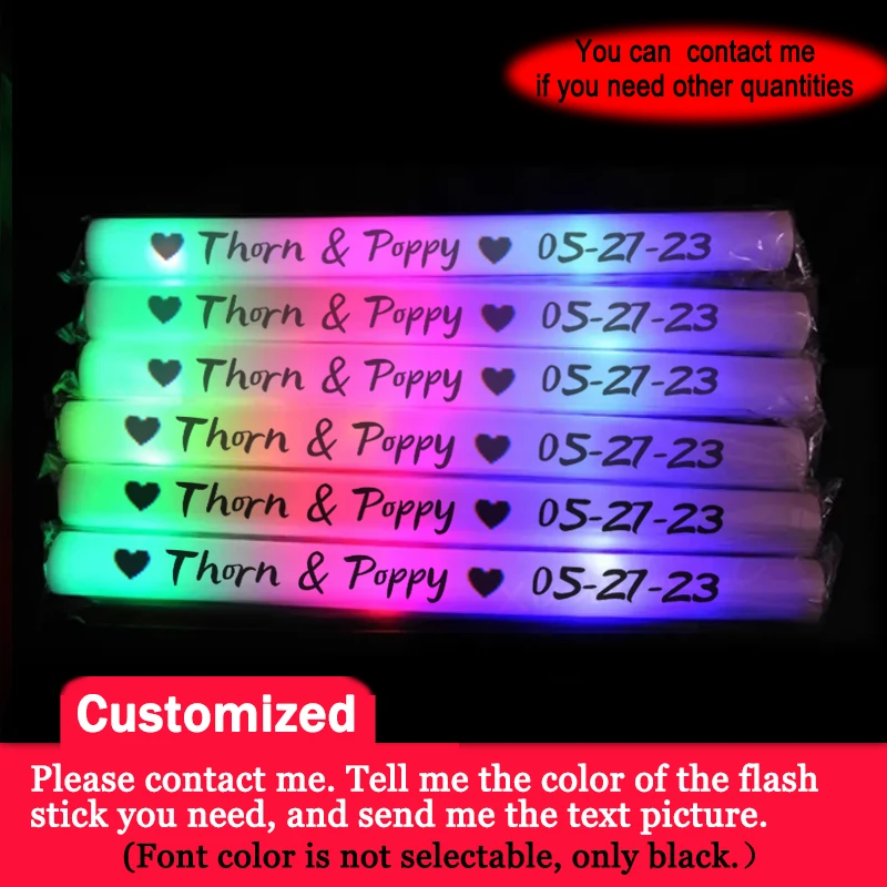 12/15/30/60Pcs RGB LED Glow Foam Stick Bulk Colorful LED Glow Sticks  Cheer Tube Dark Light Birthday