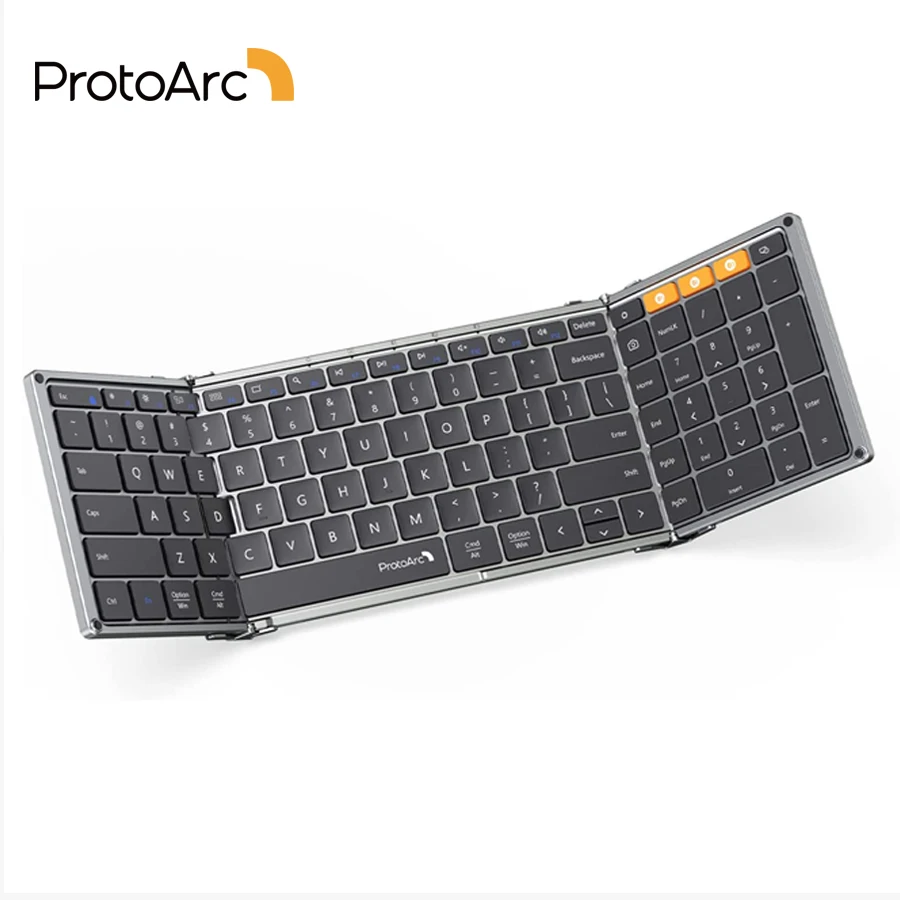 ProtoArc XK01 Bluetooth draadloos toetsenbord met numeriek toetsenbord Opvouwbare toetsenborden voor