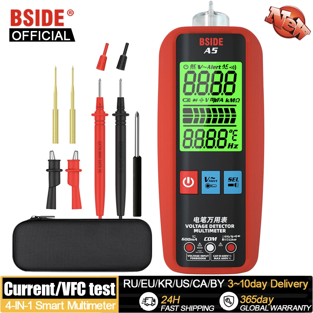 BSIDE-Multímetro Digital Inteligente  Profissional Multester Automático  VFC Capacitor Hz