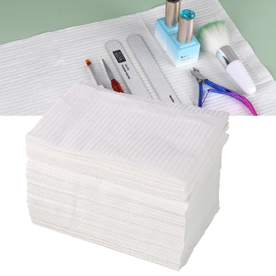 50pcs Waterproof disposable nail table mat Foldable Protection Pad Tool Practice Cleaning Hand Paper