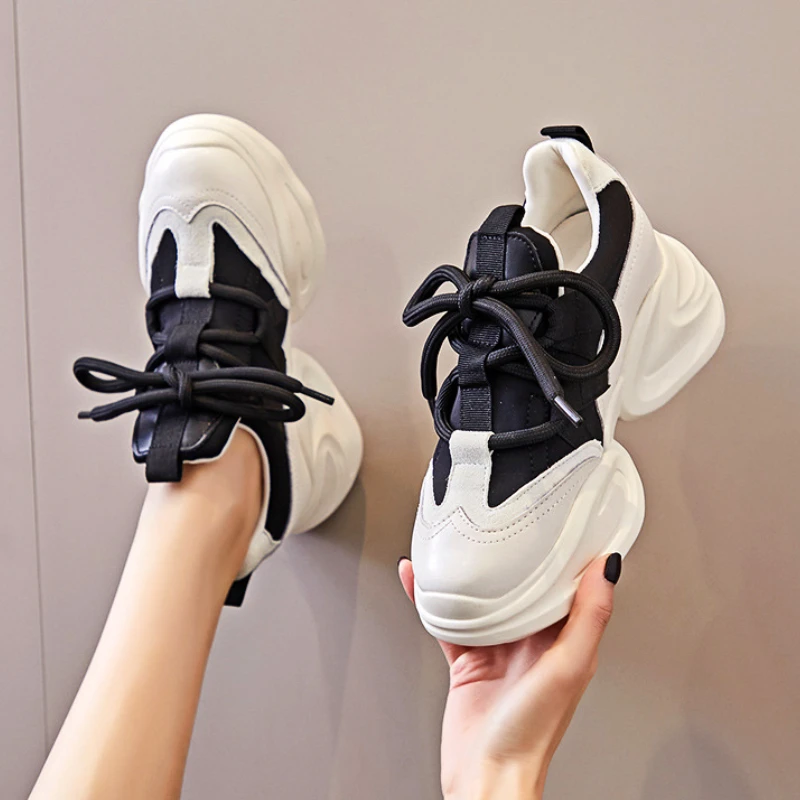 Platform Shoes Women Breathable Light Sneakers Shoes for Women 2023 Increase 8cm Casual Luxury women