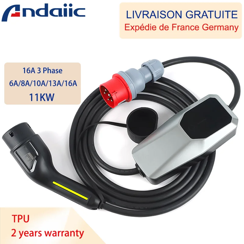 Tipo 2 EV Carregador 3.5KW 7KW 11KW 16A/32A 1 fase 3 EVSE Modo de Cabo de Carregamento 2 para Carro