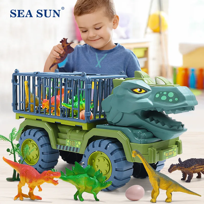Boys Car Toys Dinosaur Truck Transport Carrier Vehicle Dino Animal Model Tyrannosaurus Rex Truck