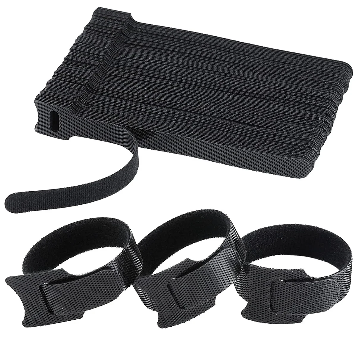 50pcs Releasable Cable Organizer Ties Mouse Earphones Wire Management Nylon Cable Ties Reusable Loop