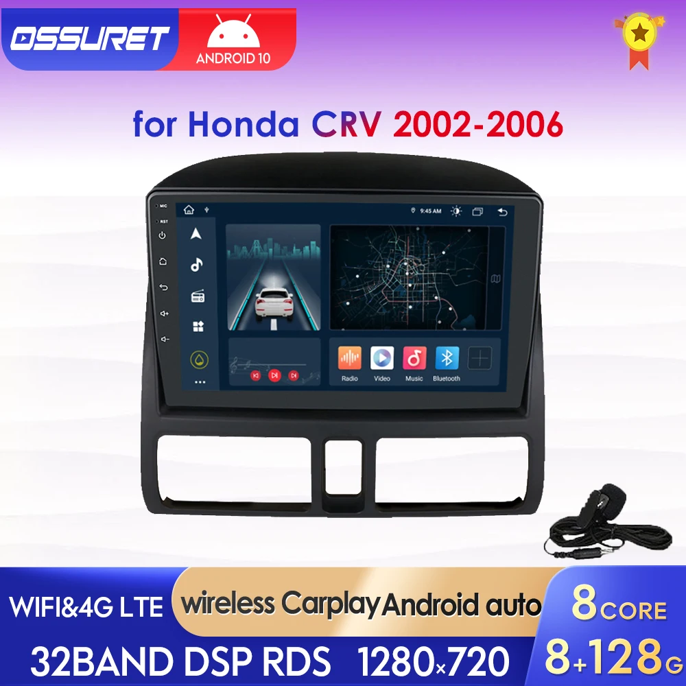 2din Autoradio Android für Honda Crv 2002-2006 Wireless Carplay Auto Multimedia Player Auto Audio