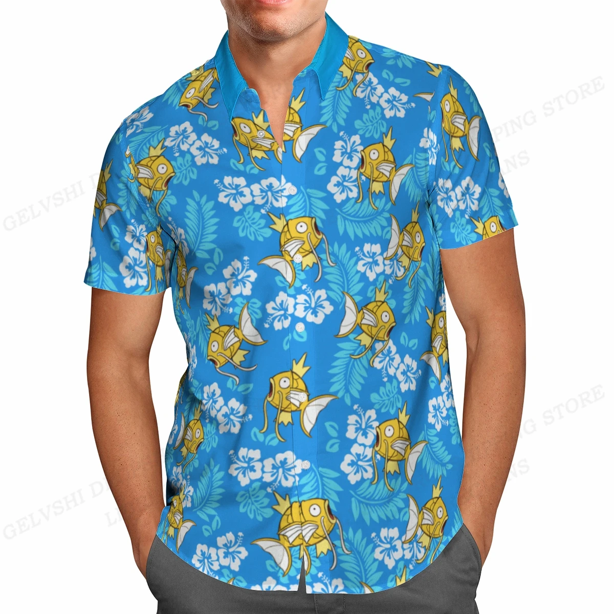 Zomer Hawaiiaanse Shirts Vis Bedrukt Shirt Mannen Vrouwen Mode Korte Mouwen Blouse Mannen Roeping