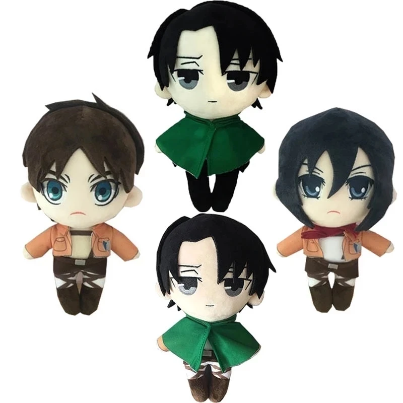 Anime Attack on Titan Plush Toys Doll Kawaii Levi Eren Mikasa Cute Kawaii Collection Green Stuffed