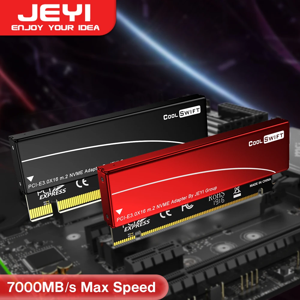 Jeyi m.2 nvme zu pcie 4 0x16 adapter  pcie x16 gen4 erweiterungs karte mit aluminium kühlkörper
