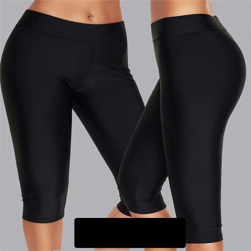 Elastic High Waist Sports Leggings Women Quick Dry 3/4 Running Trouser Female Crop Gym Fitness