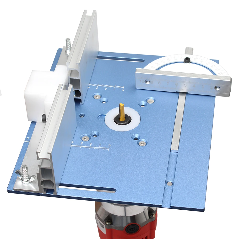 Aluminium Router Table Insert Plate Woodworking Trimmer Electric Wood Milling Flip Plate With Miter