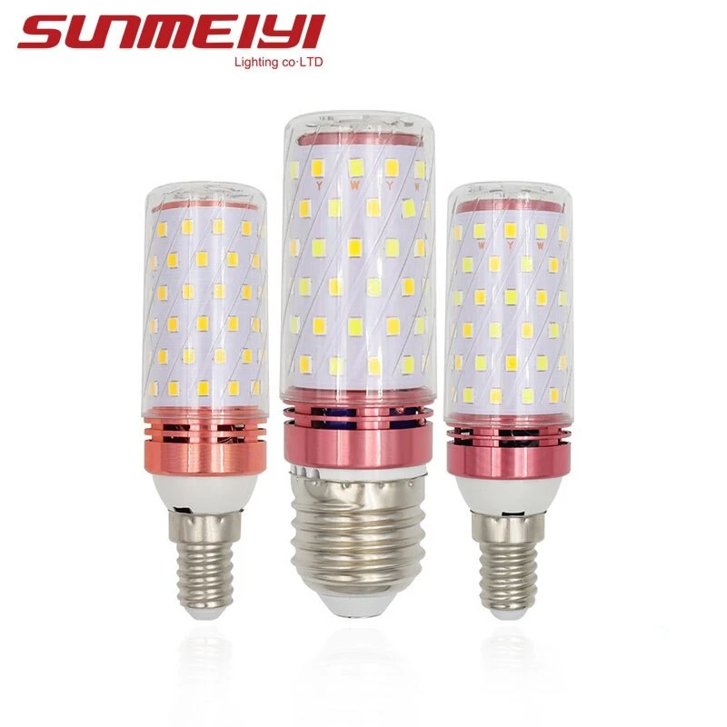 Lâmpada de milho LED para decoração doméstica, candelabro, luz de vela, 220V, E27, E14
