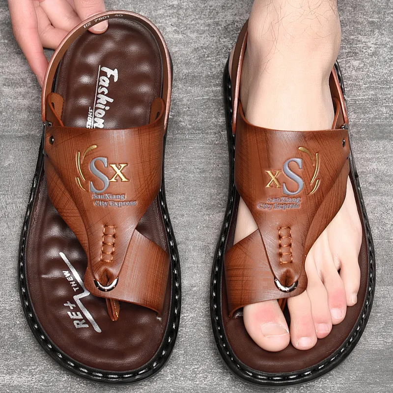 Men's Sandals Wholesale Summer Soft soled Anti slip Beach Shoes Men's Large New flip-flops Casual