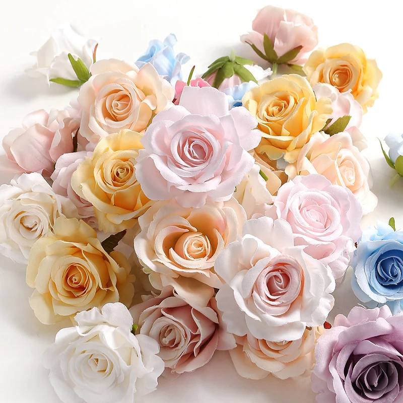 5/10pcs Silk Rose Artificial Flower Head Scrapbooking Home Wedding Wall Decoration Christmas DIY