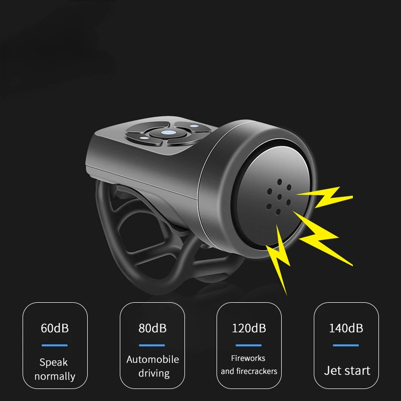 ESLNF Bicycle Bell Rechargeable Bike Motorcycle Electric Anti-theft Alarm Horn Loud Alarm Ring Bell