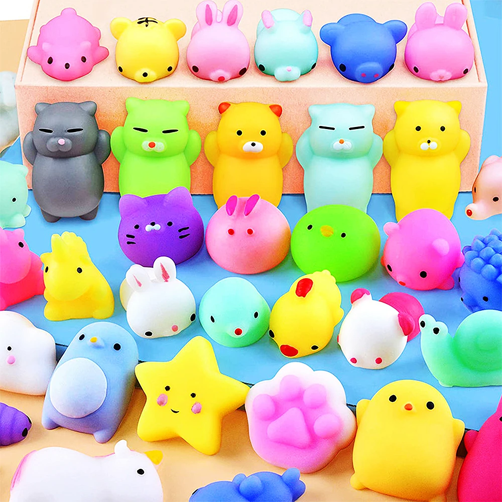 20/30/50PC Cute Cartoon Animal Stress Relief Toys For Boys Girls Birthday Party Favor Piñata Filler