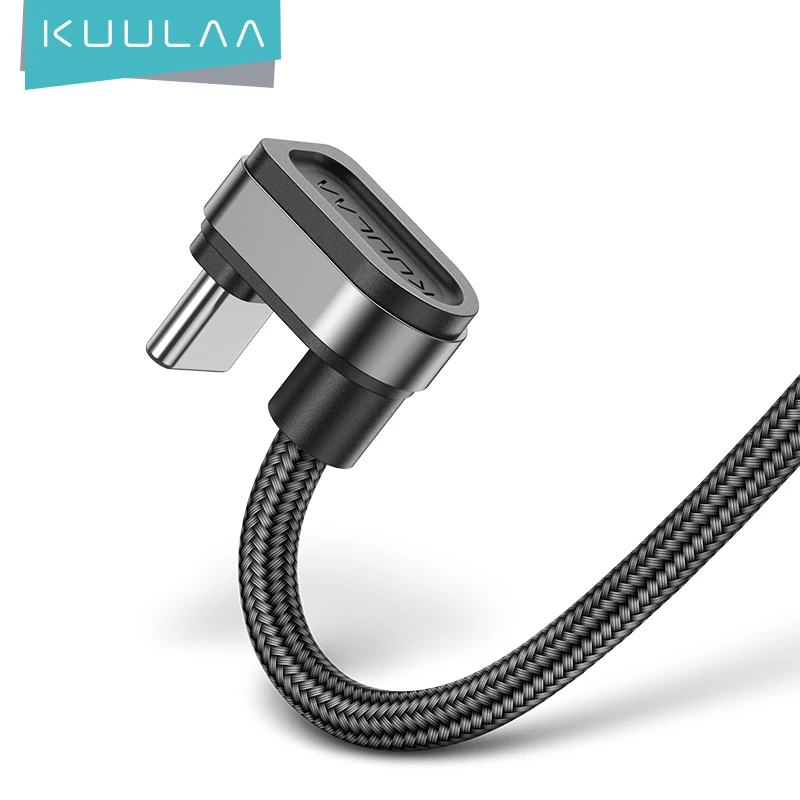 KUULAA USB Type C Cable 180 Degree Fast Charging Mobile Phone Charger Cable for Xiaomi Mi 8 Samsung