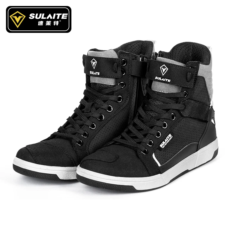 Men Motorcycle boots Breathable Anti-fall Rider Road Racing Casual Shoes Boots Gear Shift Rubber