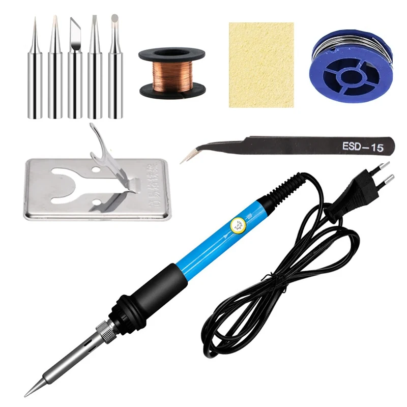 New Adjustable Temperature Electric Soldering Iron 220V 110V 60W 80W Welding Solder Rework Station