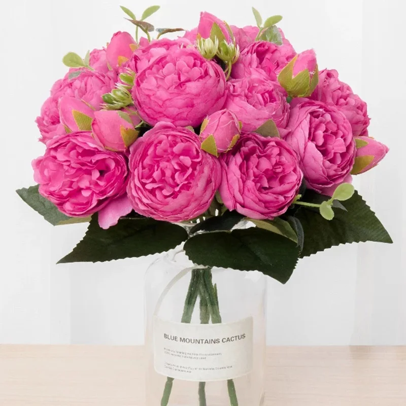 Silk Artificial Flower Rose Peony Bouque Home Decoration Bridal Holding Flower Wedding Decor Bouquet