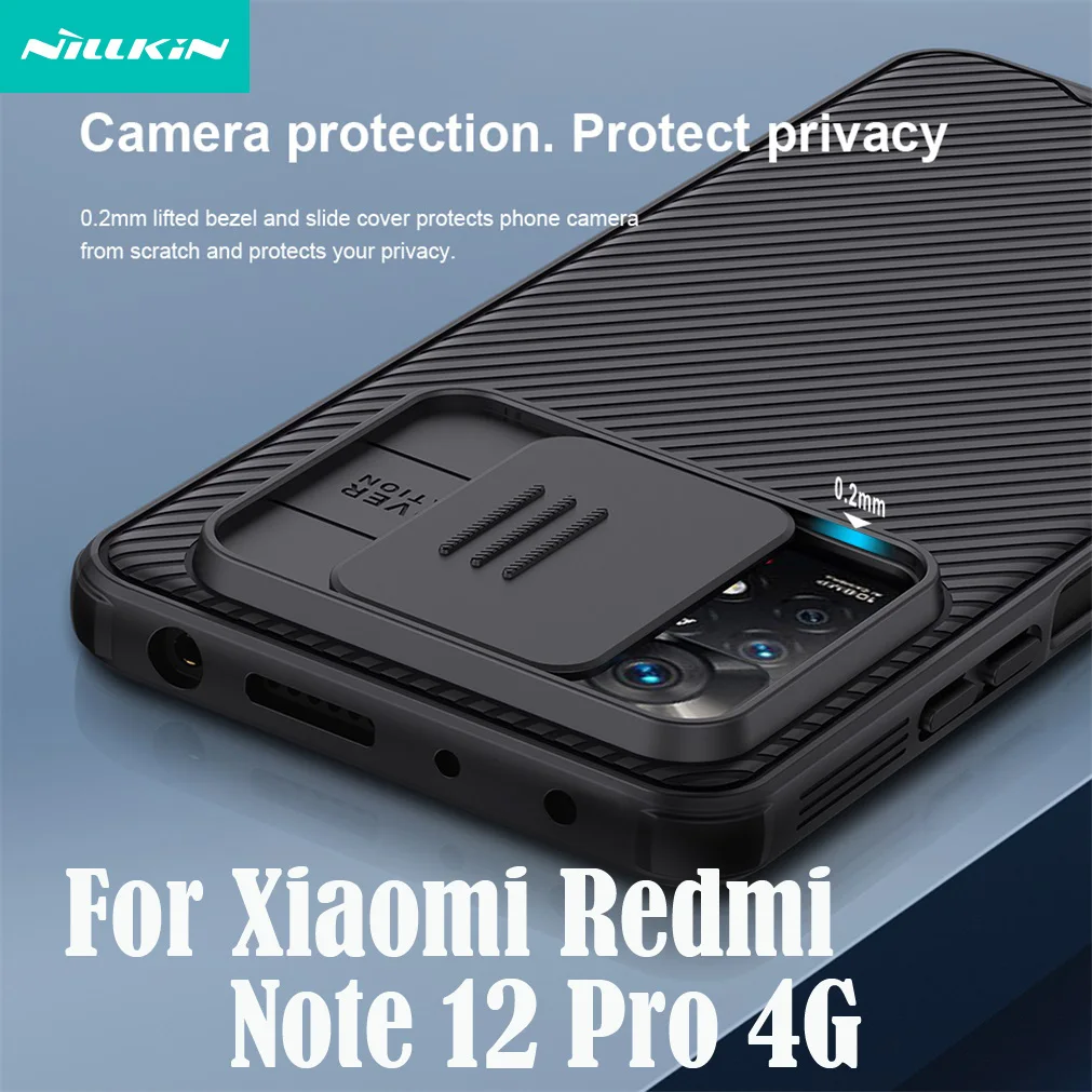Nillkin für xiaomi redmi note 12 pro 4g fall cam shield pro stoß feste schiebe kamera rückseitige