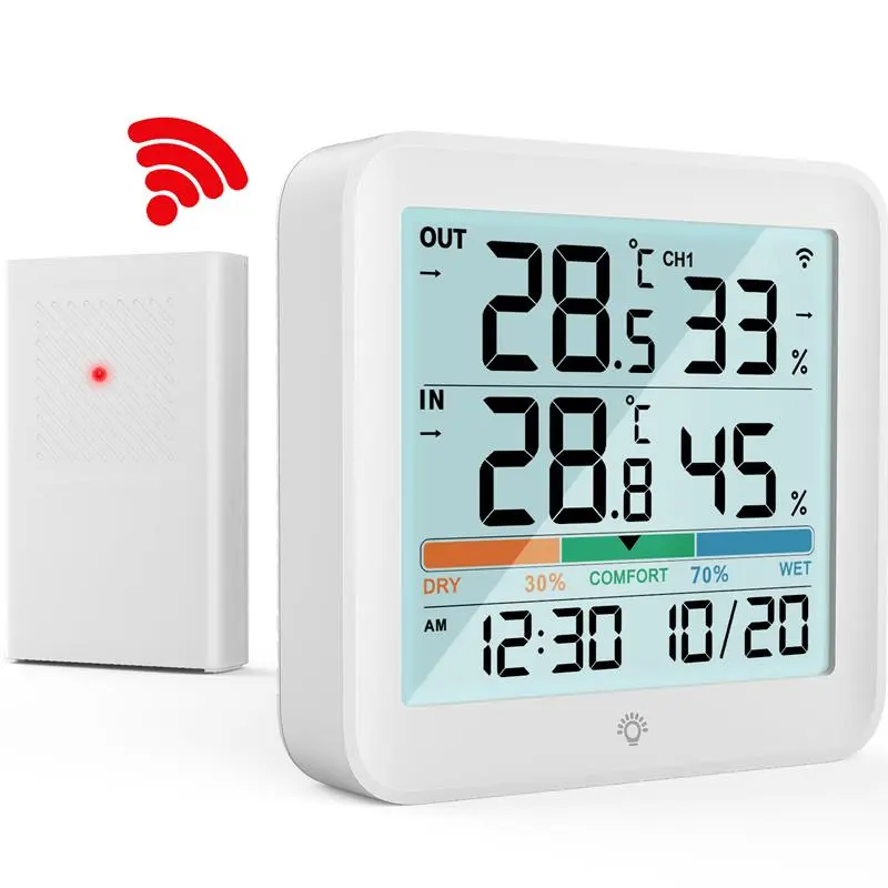 NOKLEAD LCD Digital Thermometer Hygrometer Indoor Outdoor Temperature Humidity Meter Temperature And