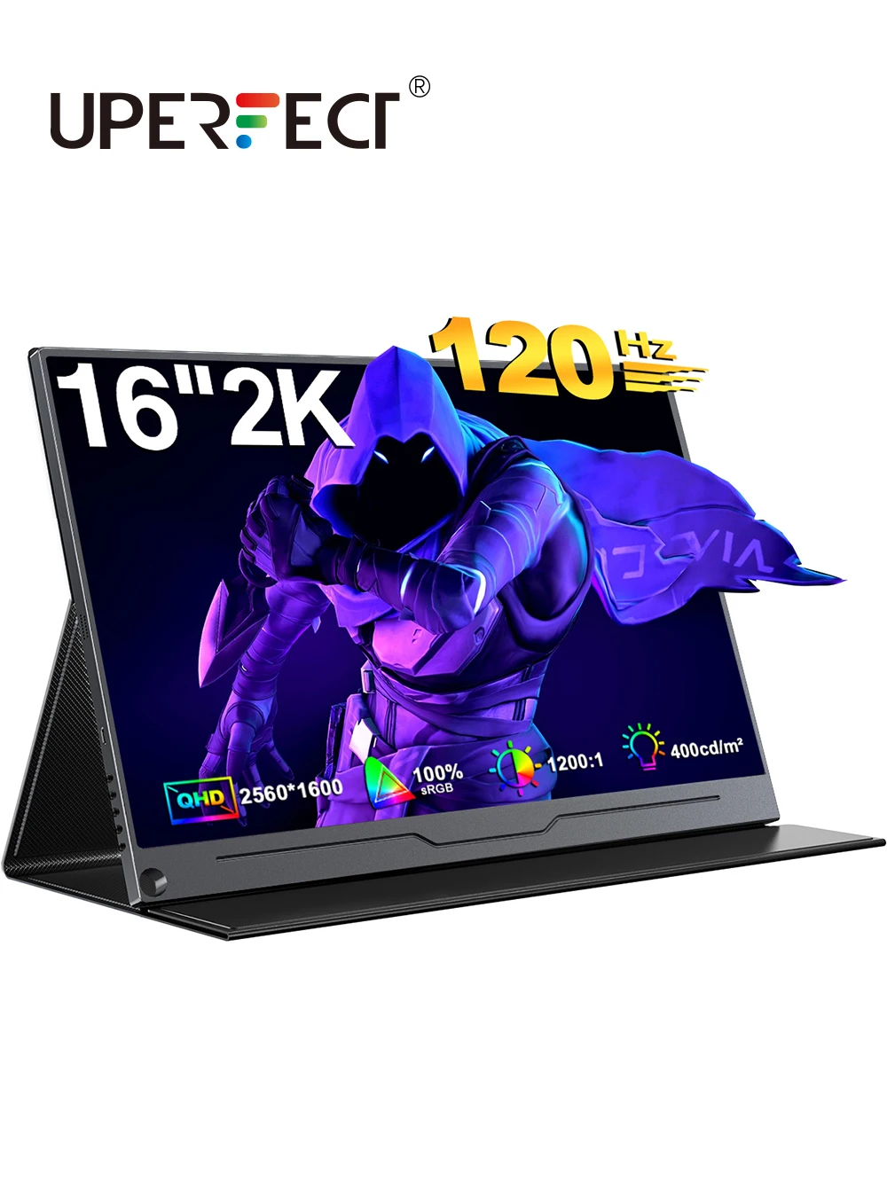 SUPERFEITO 2K 16 polegadas 120Hz Monitor de jogos portátil 2560x1600 QHD Travel Laptop Display IPS