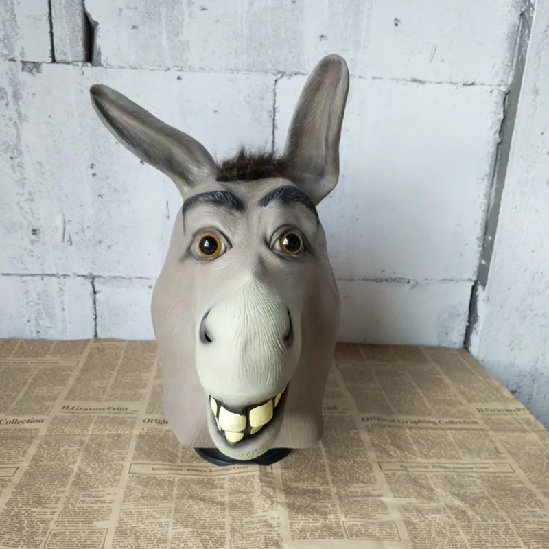 Donkey mask loquacious donkey dance mask Halloween horror play funny horsehead drama performance