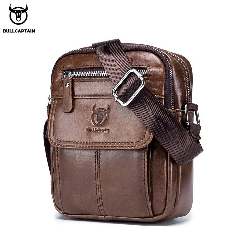 Bullcaptain Casual Men's Shoulder Bags Business Messenger Bag high-Quality Men's Cow Leather Bag's