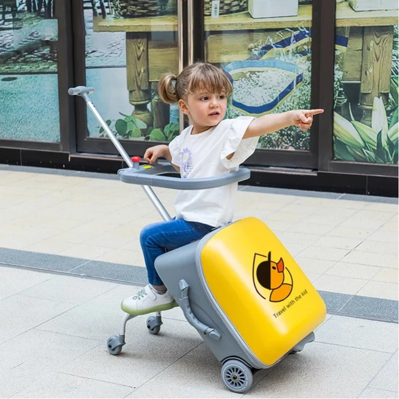 Fashion Cute Pony Cartoon Trolley Case Sit Travel bags for Children 24" Rolling Luggage Spinner
