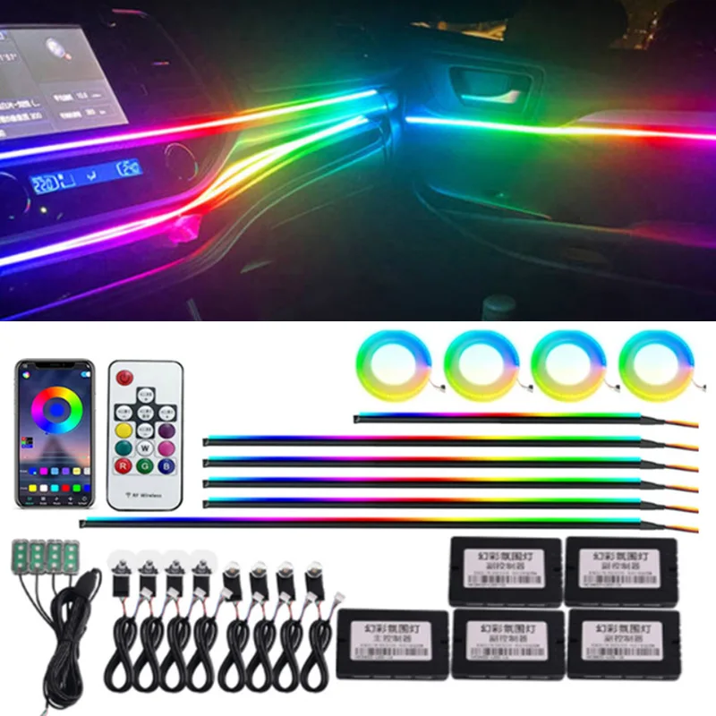 18 in 1 22 in 1 Streamer Symphony Auto Umgebungs beleuchtung Innenraum 64 Farbe RGB LED Licht